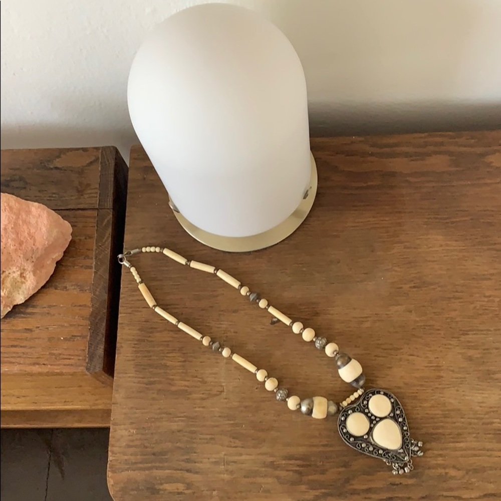 Bone ethnic boho handmade necklace